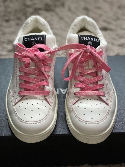 sneaker coco chanel|chanel sneakers pink and white.